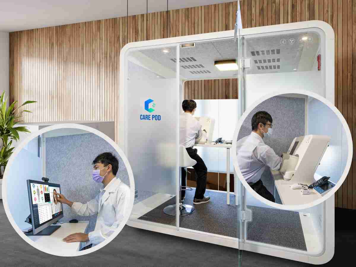 达擎于医疗科技展中展出＂远距诊疗舱＂，，，，以因应医疗数字化及社会高龄化趋势下、、复诊及慢性病患等族群对于远距看诊需求逐渐升高所推出的创新整合方案。。多功能合一、、高隐私性的远距诊疗舱可根据病患端与医师端的不同需求，，，，提供弹性化及客制化功能，，，，节省医生和病患的精力及时间